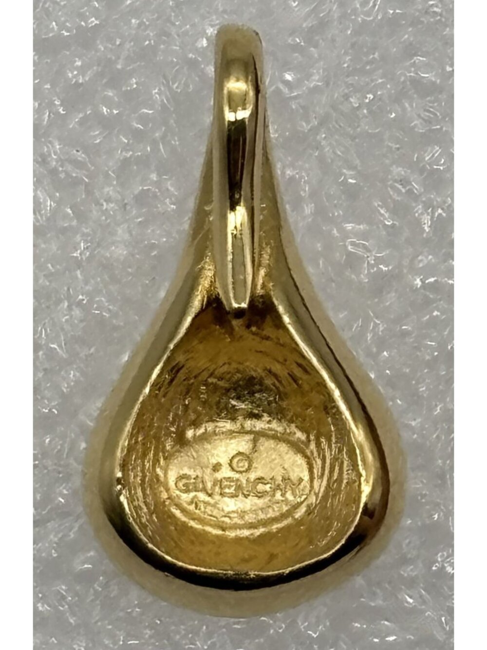 Vintage Givenchy Classic Logo Pendant Charm Teardrop Pear Shape Gold Tone Signed - Picture 11 of 14